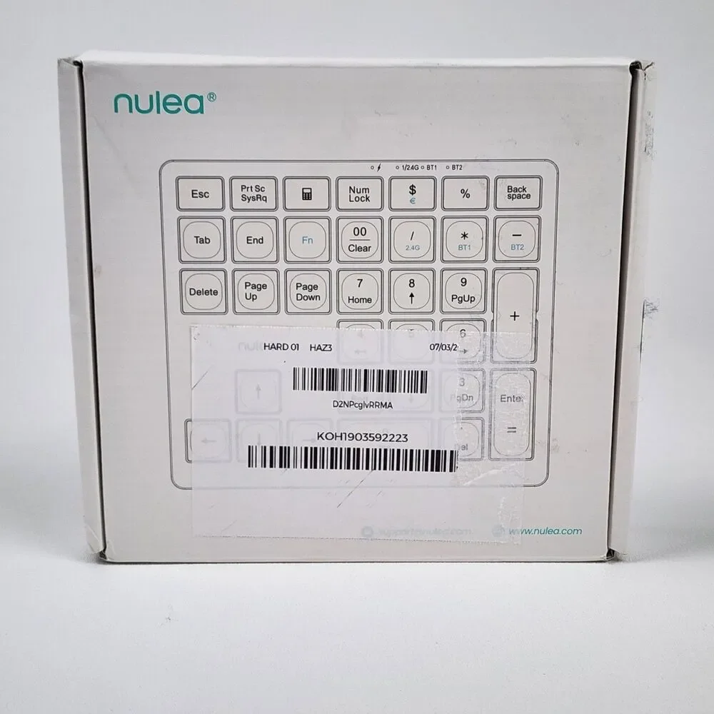 Nulea Wireless Number Pad TK403 BT 5.0 2.4G USB-C Rechargeable Numeric Keyboard